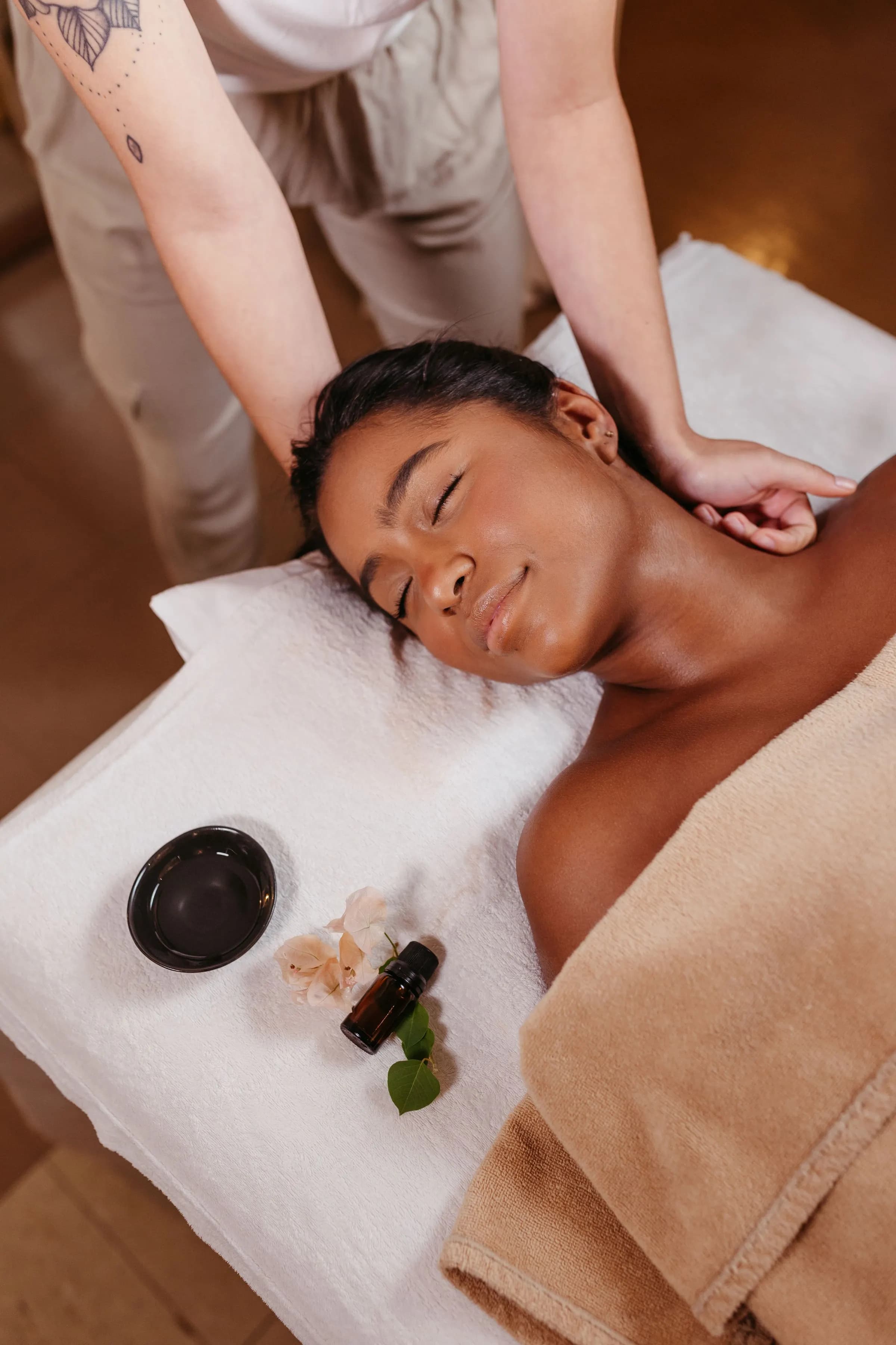 Guest relaxing during a spa treatment
